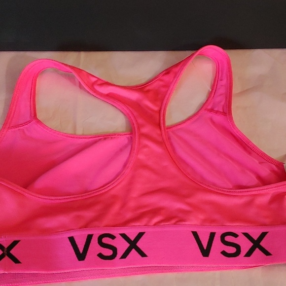 VS Sports Bra Fluorescent Pink Workout Bra VSX Sport Bra VS Hot Pink Top VS Top - Picture 6 of 6
